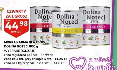 Karma dla psa bogata w indyka Dolina noteci promocja