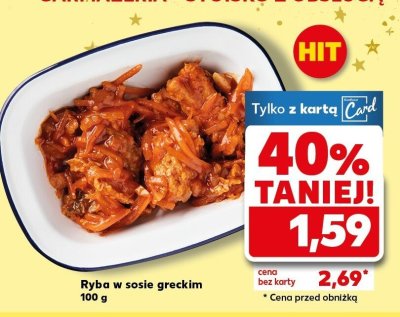 Ryba w sosie greckim 100 g promocja w Kaufland