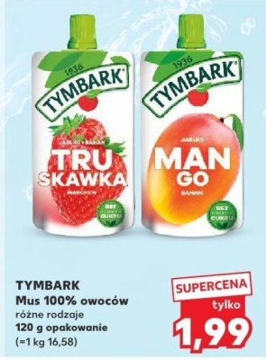 Mus TYMBARK 100% owoców różne rodzaje promocja w Kaufland