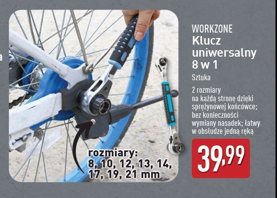 Klucz uniwersalny 8w1 WORKZONE promocja w Aldi