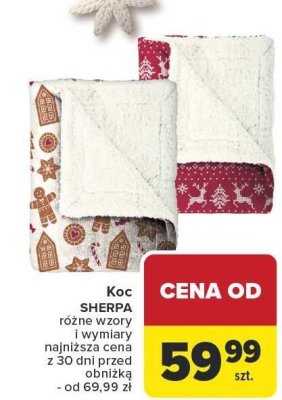 Koc sherpa, różne wzory i wymiary Carrefour promocja w Carrefour