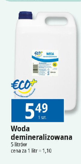 Woda demineralizowana Eco+ promocja w Leclerc