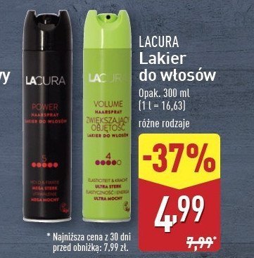 Lakier do włosów volume Lacura promocja w Aldi