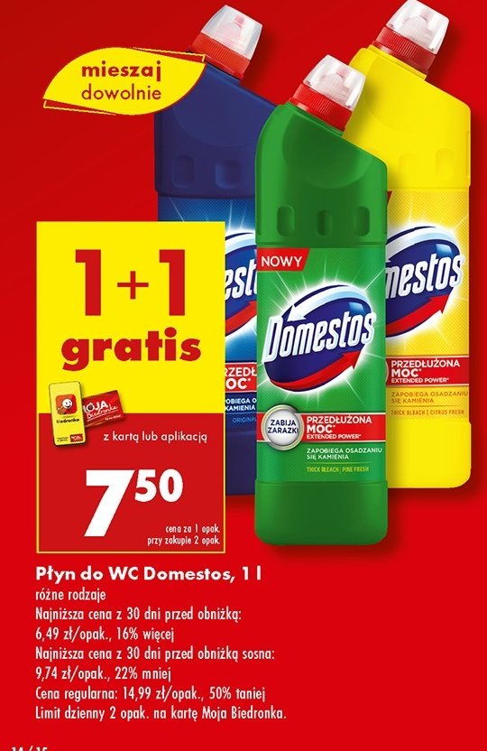 Płyn do wc citrus fresh Domestos promocja w Biedronka