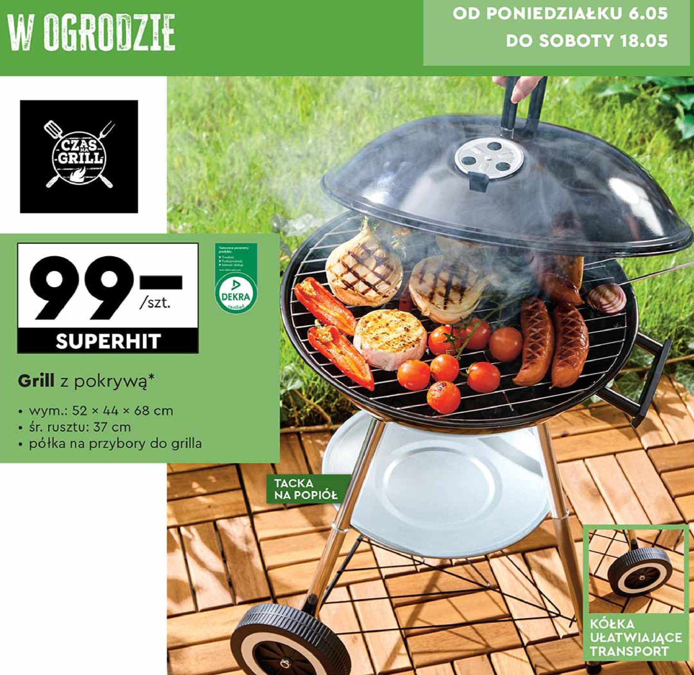 Grill z pokryw膮 52 x 44 x 68 cm Czas na grill promocja