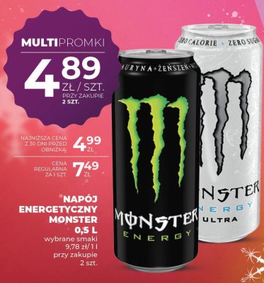 Napój energetyczny Monster 0,5 L wybrane smaki promocja w Duży Ben