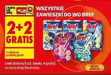 Zawieszki do WC Bref 2+2 gratis promocja w Biedronka