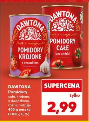 Pomidory krojone z czosnkiem Dawtona promocja w Kaufland