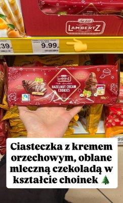 Ciasteczka z kremem orzechowym oblane mleczną czekoladą promocja w Dino
