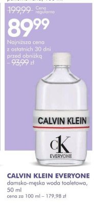 Woda toaletowa damsko-męska Calvin Klein Everyone promocja w Super-Pharm