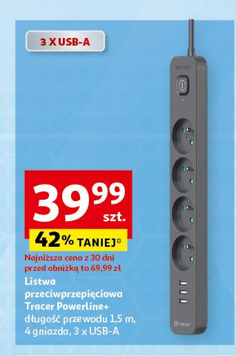 Listwa przeciwprzepięciowa powerline+ Tracer promocja