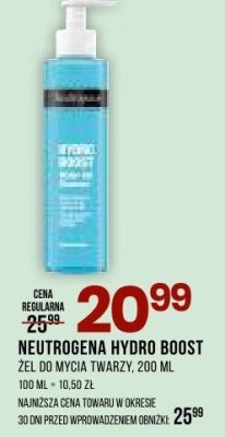 Żel do mycia twarzy Neutrogena Hydro Boost promocja w Drogerie Natura