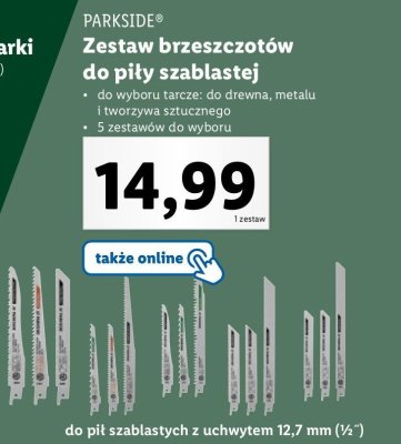 Zestaw brzeszczotów do drewna i tworzywa sztucznego Parkside promocja