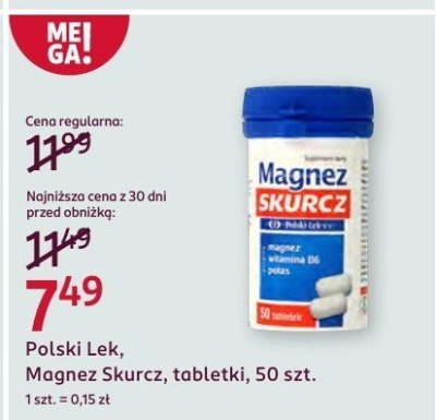 Tabletki Magnez Skurcz, 50 szt. promocja w Rossmann