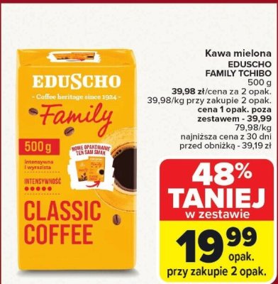 Kawa mielona EDUSCHO FAMILY TCHIBO 500 g promocja w Carrefour Market