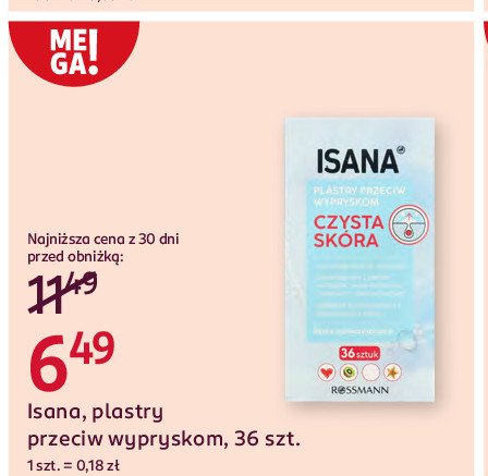 Plasterki przeciw wypryskom Isana young promocja w Rossmann