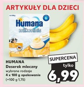Deserek jogurtowy o smaku bananowym HUMANA MILK MINIS promocja