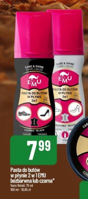 Pasta do butów w płynie 2w1 bezbarwna lub czarna Emu promocja w POLOmarket