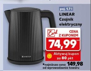 Czajnik elektryczny 1.7 l czarny LINEAR promocja w Kaufland