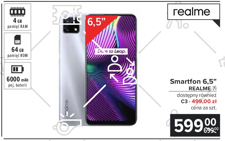 Smartfon 6.5" c3 rmx2020 Realme promocja
