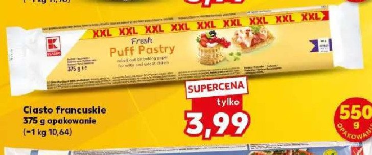 Ciasto francuskie K-classic promocja