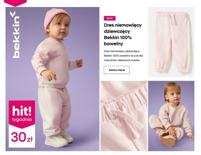 Dres niemowlęcy dziewczęcy Bekkin 100% bawełny promocja