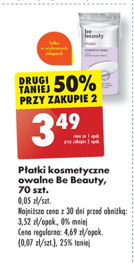 Płatki kosmetyczne owalne Be beauty care promocja