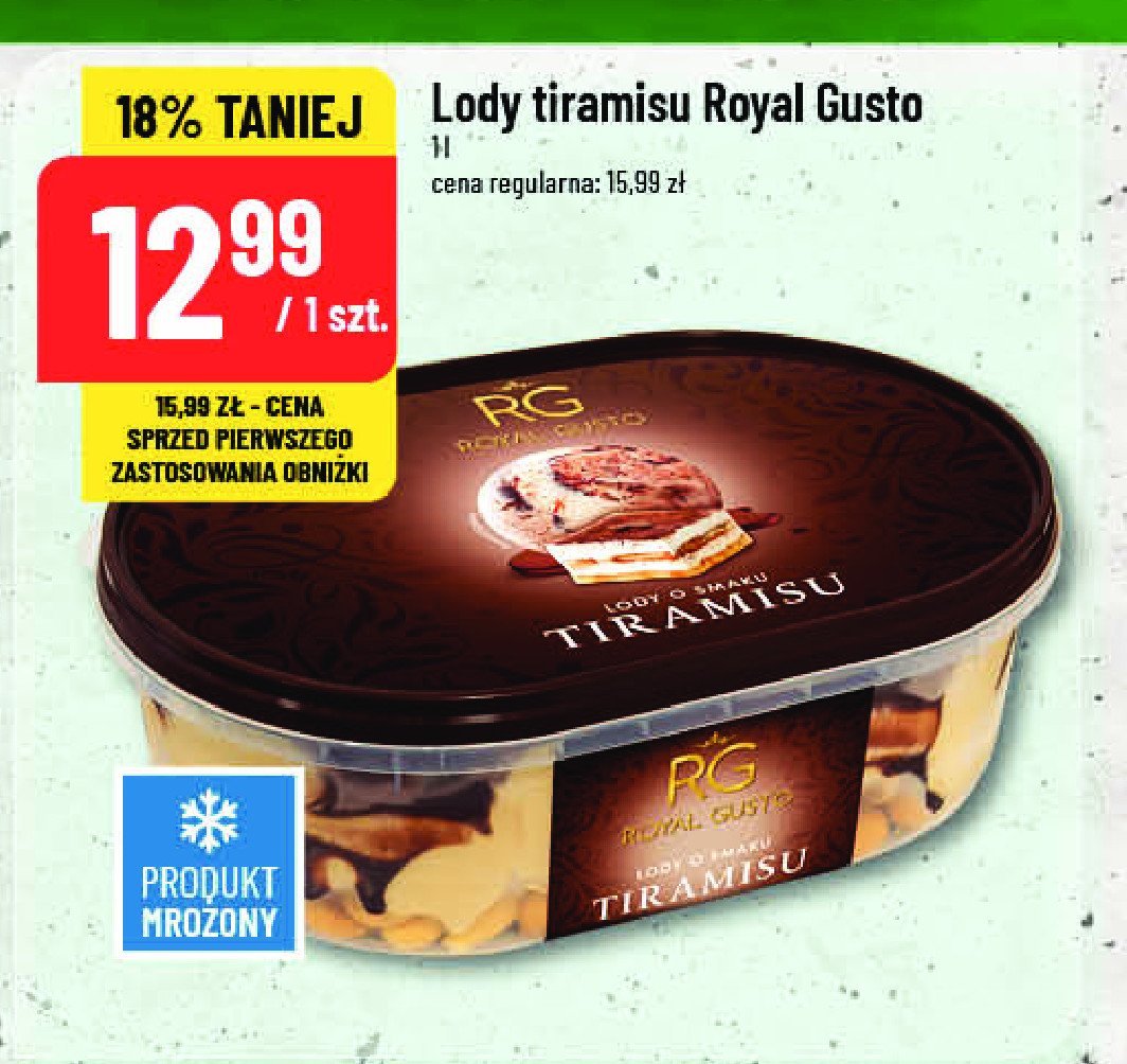 Lody o smaku tiramisu Royal gusto promocja