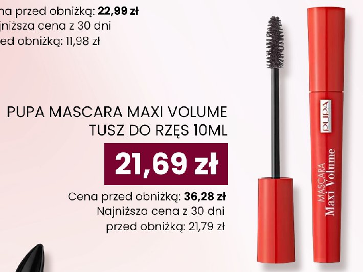 Tusz do rzęs Pupa maxi volume promocja