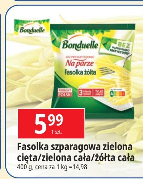 Fasolka szparagowa zielona cięta Bonduelle gotowane na parze promocja