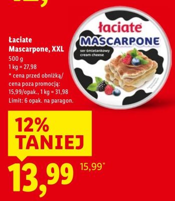 Łaciate Mascarpone XXL promocja w Lidl