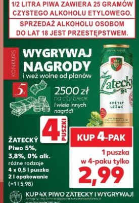 Piwo Żatecky różne rodzaje promocja w Kaufland