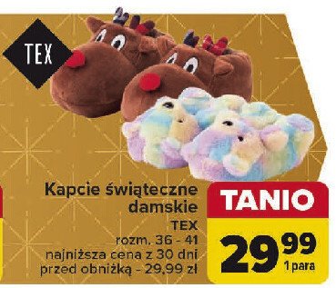 Kapcie damskie 36-41 Tex promocja w Carrefour