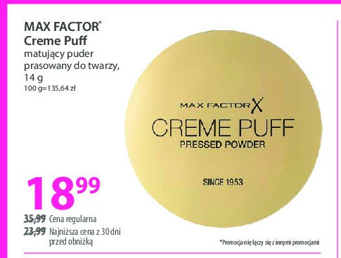 Puder 50 natural Max factor creme puff pressed powder promocja