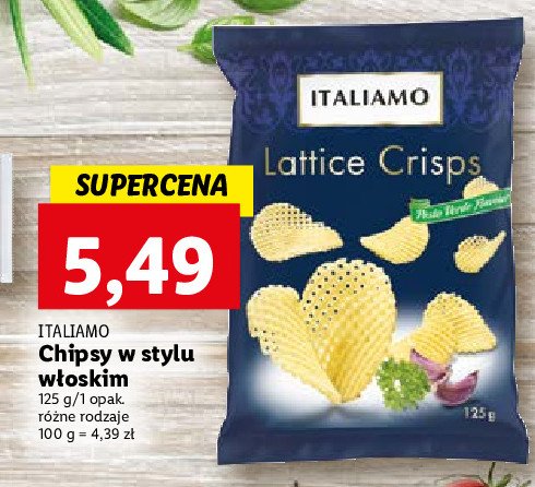 Chipsy w stylu włoskim pesto verde Italiamo promocja
