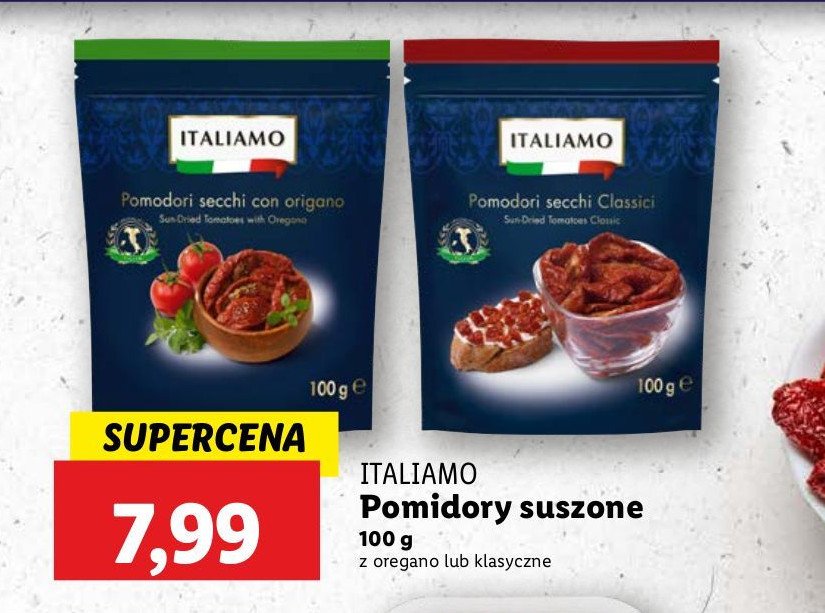 Suszone pomidory z ziołami Italiamo promocja