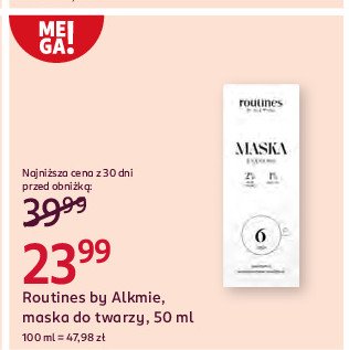 Maska do twarzy Routines promocja w Rossmann