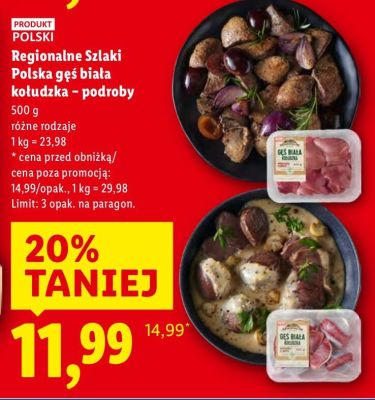Gęś biała kołudzka - podroby promocja w Lidl