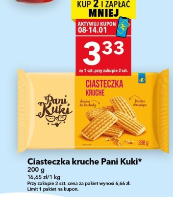 Ciasteczka kruche Pani Kuki promocja w LEWIATAN