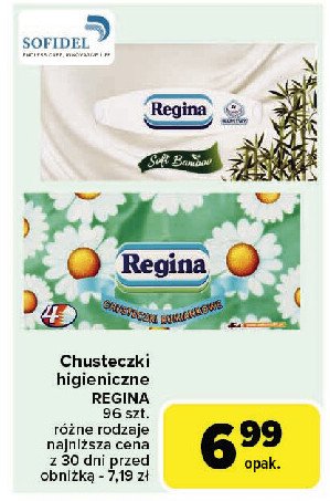 Chusteczki higieniczne soft bamboo Regina promocja