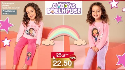 Piżama dziewczęca promocja w Woolworth