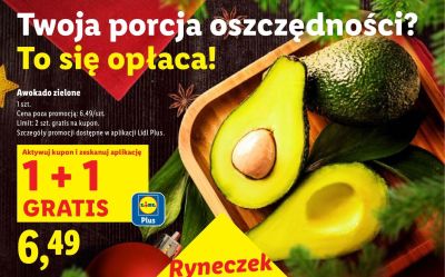 Awokado zielone 1+1 GRATIS promocja w Lidl