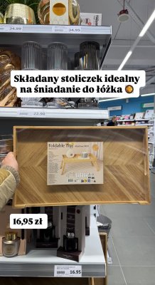 Stolik składany Bamboo/MDF 48x25x3cm promocja w Action