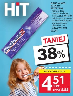 Pasta do zębów Blend-a-Med 3D White 75 ml promocja w Selgros