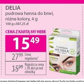Henna do brwi brązowa pudrowa Delia eyebrow expert promocja