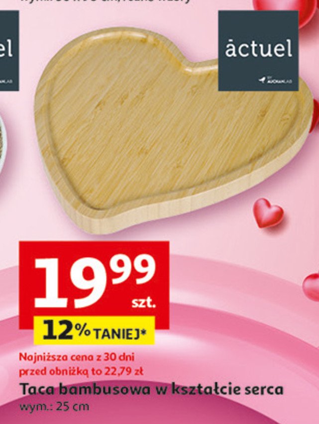 Taca bambusowa w kształcie serca 25 cm Actuel promocja w Auchan