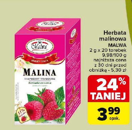 Herbatka malina Malwa tea promocja