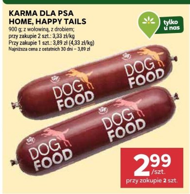 Karma dla psa Home, Happy Tails promocja w Stokrotka