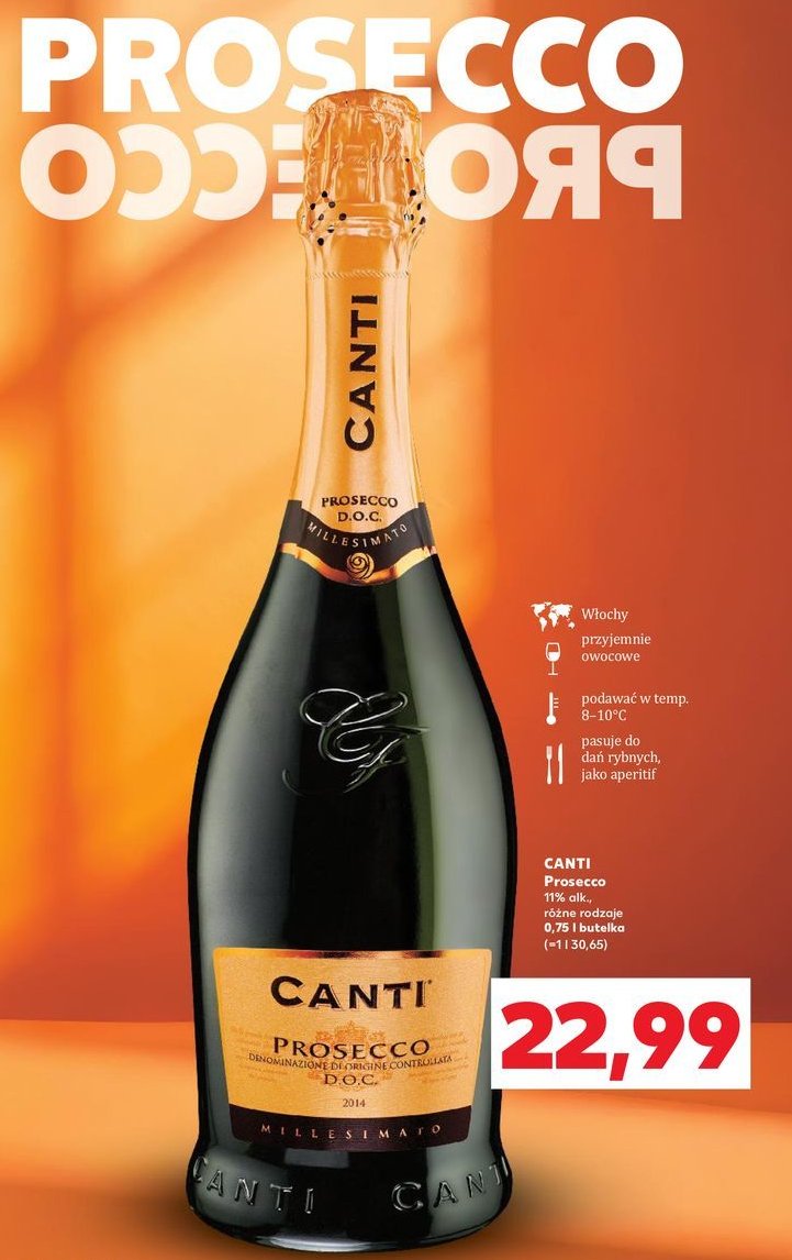 Wino Canti prosecco doc promocja w Kaufland