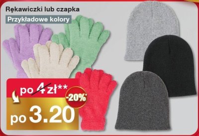 Rękawiczki lub czapka Przykładowe kolory promocja w Woolworth
